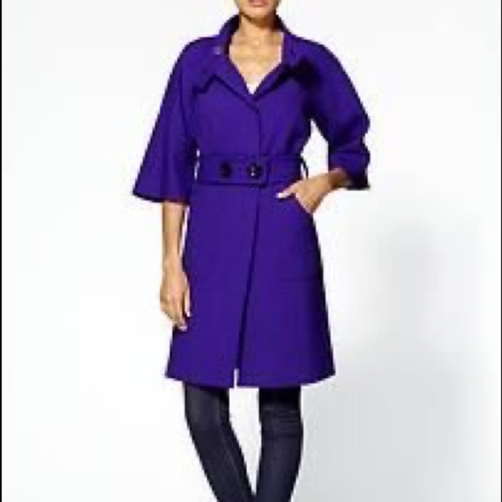 Milly Irena Doubleweave Coat in Violet - Picture 1 of 6